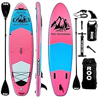 Roc Inflatable Stand Up Paddle Boards 10 ft 6 in with Premium SUP Paddle Board Accessories, Wide Stable Design, Non-Slip Comfort Deck for Youth & Adults