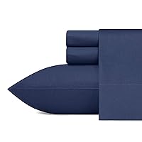 Nautica - Twin XL Sheet Set, Cotton Percale Bedding Set, Crisp & Cool, Lightweight & Breathable (Captains Navy, Twin XL)