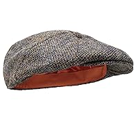 Borges & Scott Dingwall Peaked Cap 8-Piece Men's Flat Cap Made of 100% Handwoven Wool Harris Tweed - Water-Repellent