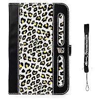 Leopard Print on Premium Nylon Flip Portfolio Protection Cover Case for Kindle Keyboard 3G, 6 inch E Ink Display