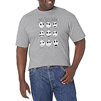 Disney Big & Tall The Nightmare Before Christmas Jack Emotions Men's Tops Short Sleeve Tee Shirt