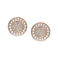 Fossil JF03263791 Women's Classic Earrings Diameter: 10.2 mm Width: 2 mm Rose Gold Stainless Steel Earrings, Metal, No Gemstone