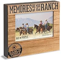 Pavilion Gift Company 67481 4x6 Inch Self Standing Picture Frame Memories are Made at The Ranch, 4x6, Brown
