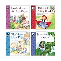 Carson Dellosa Keepsake Stories Classic Fairy Tale Books for Children Book Set, The Three Little Pigs, Little Red Riding Hood, Goldilocks, Jack and The Beanstalk Classic Children's Books