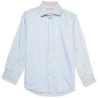 Isaac Mizrahi Boy's Long Sleeve Striped Pattern Button Down Shirt