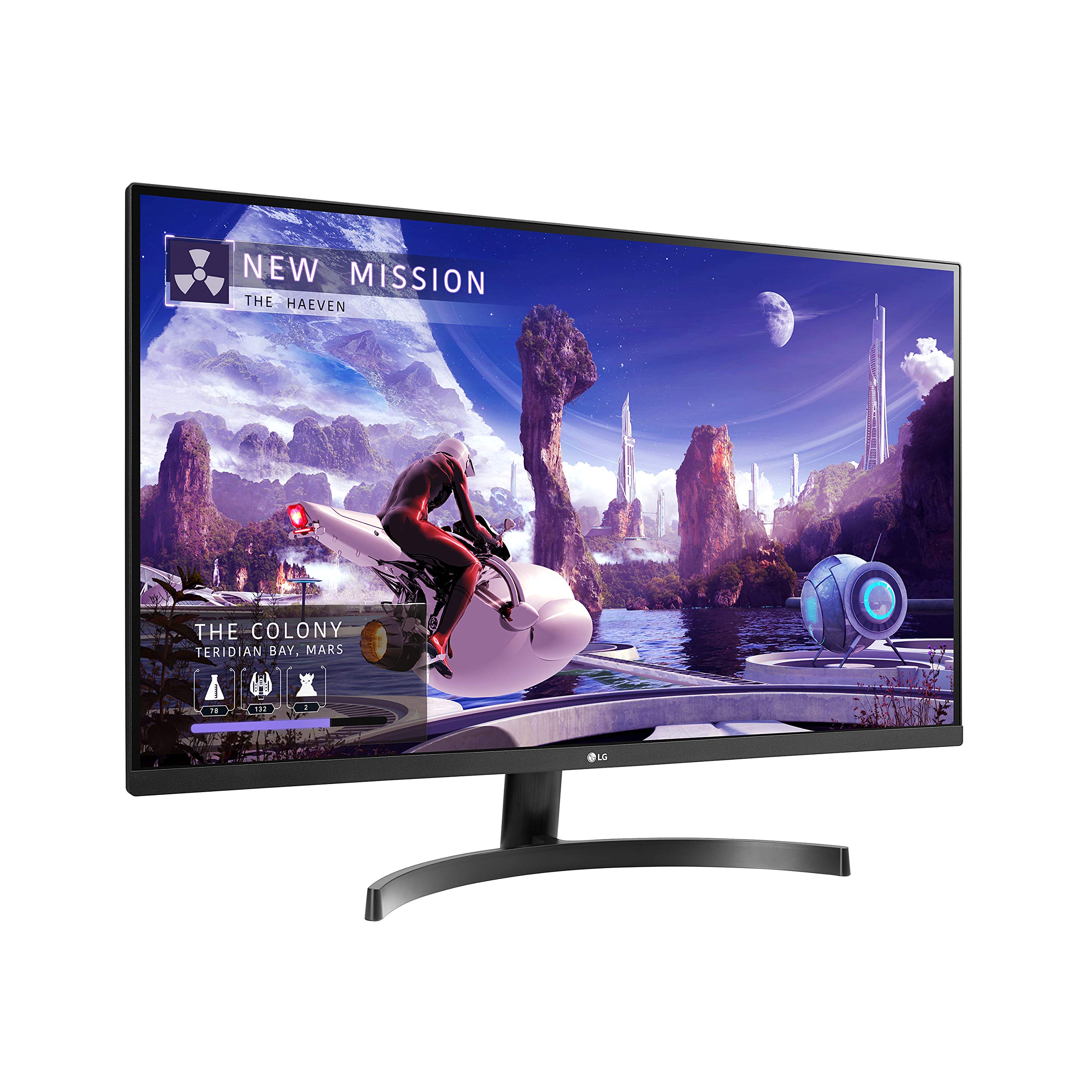 LG 27QN600-B 27” QHD (2560 x 1440) IPS Display with FreeSync, sRGB 99% Color Gamut, HDR10 with a 3-Side Virtually Borderless Design, Black