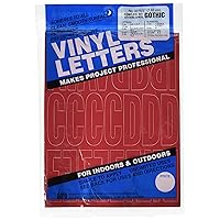 Graphic Products Duro 3-inch Gothic Vinyl Letters and Numbers Set, Red