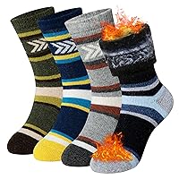 SeeyAN Kids Thermal Socks Merino Wool Heated Socks For Boys Girls Hiking Ski Winter Warm Thick Boot Insulated Socks 4 Pairs