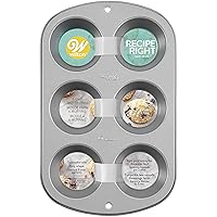 Wilton Recipe Right Muffin Pan, For great Muffins, Cupcakes, Breakfast Potato Egg Cups and so Much More, 6-cups Wilton Recipe Right Muffin Pan, For great Muffins, Cupcakes, Breakfast Potato Egg Cups and so Much More, 6-cups