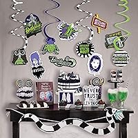 Beetlejuice Room Decorating Kit - Pack of 24 - Multicolor Paper Decor, Assorted Sizes - Perfect for Spooky & Fun Parties