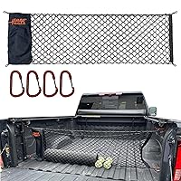 GMC Sierra & Chevy Silverado Envelope Style Truck Bed Cargo Net - Fits 2013-2024 - Upgraded 5mm Bungee - Free Storage Bag - Heavy Duty Carabiners - Designed in USA - 18