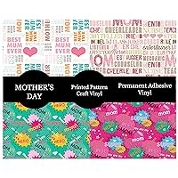 Mothers Day Vinyl Permanent Adhesive Decal Sticker Vinyl Bundle 4 Sheets 12x12 Works w All Craft Cutters