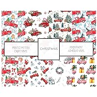 Permanent Adhesive Christmas Trucks Pattern Vinyl Bundle 12x12 Works Indoor Outdoor w All Cutters (1 of Each, 8)