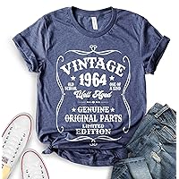 ROKO CLOTHING Vintage Well Aged 1964 Shirts Short Sleeve Letter Printed Graphic 60th Birthday Gift for Men, Women