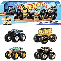 Hot Wheels Monster Trucks, 1:64 Scale Monster Trucks Toy Trucks, Set of 4, Giant Wheels, Favorite Characters and Cool Designs (Amazon Exclusive)