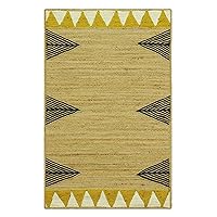 4 Square Area Rug Kilim Rug Braided Rug Brown Black Jute Area Rug Vaccum Clean Hand Woven Rug Flatweave Rugs for Small Bedroom Square Dining Table Square Mat