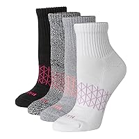 Hanes Womens Cushioned Ankle Socks, Absolute Active Ankle Socks For Women, Seamless Toe, 4-Prs
