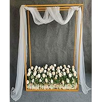 Oversized 2.8m/110in Tall Metal Wedding Arch Stand Party Ceremony Decorations Garden Arbor Backdrop Stand Photo Booth Photography Background Large Gold Arched Flower Balloon Frame Events Decor