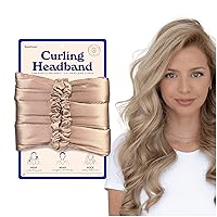 RobeCurls Satin Heatless Hair Curler Set — The Original Curling Headband — Heatless Curling Rod Headband Hair Accessories For Women — Includes 2 Scrunchies (Cream)