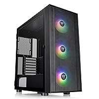 Thermaltake H570 TG ARGB Black ATX Tempered Glass Mid Tower Computer Chassis with Three 120mm ARGB Lite Front Fan & Mesh Front Panel CA-1T9-00M1WN-01