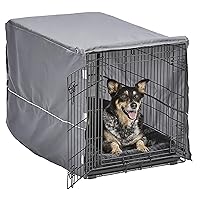 MidWest Homes for Pets Double Door Dog Crate Kit Includes One Two-Door Crate, Matching Gray Bed & Gray Crate Cover, 36-Inch Kit Ideal for Medium Dog Breeds