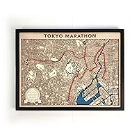 Custom Marathon Map - Tokyo Marathon Wooden Map - New York Personalized Gifts Wood Map Custom City Map Custom Map Gift Decor Wall Art