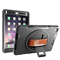 iPad Case for iPad 6th Generation Cases, iPad Air 2 Case, iPad Air case, Full-Body Hand Strap iPad 5th Generation case with rotational Kickstand Dual Layers Built-in Screen Protector