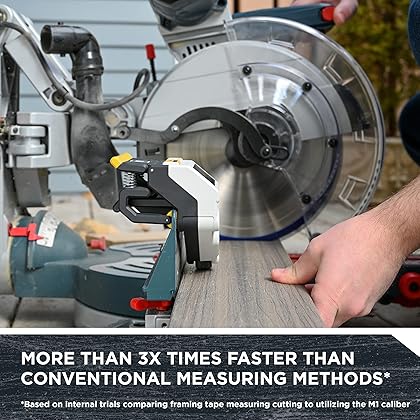 REEKON M1 Caliber Measuring Tool for Miter Saws – Eliminates Need to Measure & Mark Materials, Reduces Cut Time and Increases Safety, Measures Flat & Round Materials