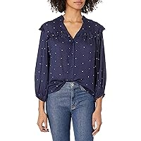 Jessica Simpson Women's Rumer Ruffled Button Up Front Blouse
