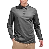 Men Polo T Shirts Polyester Performance Polos, Short Sleeve Collared Shirt for Business Casual Wear, Regular Fit