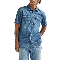 Wrangler Men's Short Sleeve Western Denim Shirt