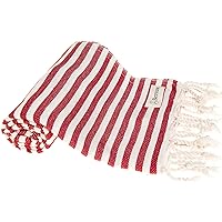 Bersuse 100% Cotton Malibu Turkish Towel - 37x70 Inches, Red