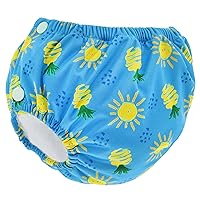 Toddler Swim Diaper Size 5 and 6 Adjustable - Blue Sunny Pineapple Swimmers Reusable Toddler Swimming Diaper