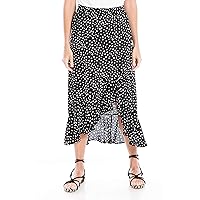 Max Studio Women's Floral Print Ruffle Hem Maxi Skirt