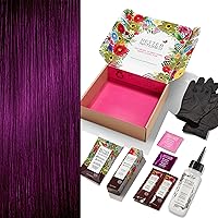 6VV Intense Violet Permanent Hair Color Dye Kit (Color, Developer, Barrier Cream, Gloves, Cleaning Wipe, Shampoo and Conditioner) Radiant Color that Lasts up to 8 Weeks