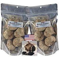 BLACK GARLIC • Made in the USA • Whole Bulb • 10 Bulbs (2 Pack: 5 bulbs in each bag) • Small batch • Garlic not grown in China • Produced under supervision of a food scientist • All Natural