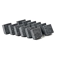 Charles Leonard Multi-Purpose Felt Erasers Class Pack, 2 x 2 Inches Each, Charcoal, 12-Pack (74520)