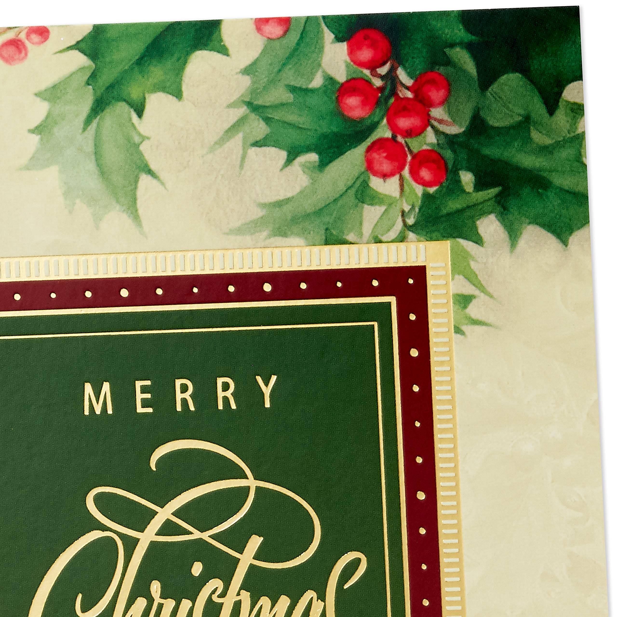 Hallmark Christmas Boxed Cards, Holiday Holly (40 Christmas Cards with Envelopes)