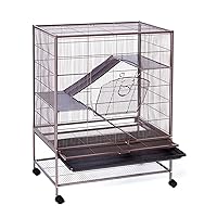 Prevue Pet Products Rat, Chinchilla, Baby Ferret Cage, Metal Home Crate for Small Animal Critters, Chew-Proof House with Caster Wheels, Earthtone Dusted Rose Hammertone Finish 31 inches x 20.5 inches x 40 inches