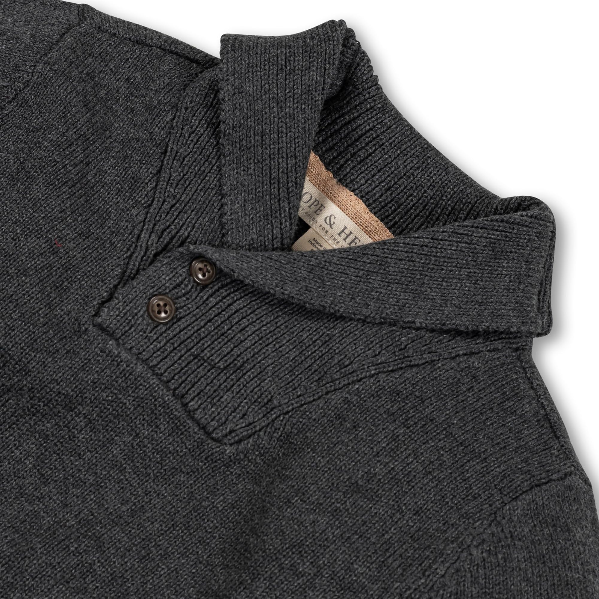 Hope & Henry Boys' Long Sleeve Shawl Collar Sweater