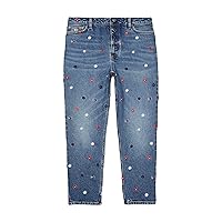 Tommy Hilfiger Women's Adaptive Tommy Embroidery Mom Fit Jean With Magnetic Fly Closure