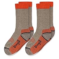 Wrangler Boys' Merino Wool Half Cushion Seamless Rib Crew Socks 2 Pair Pack