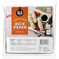 Best of Thailand [Square] White Rice Paper Wraps 1 Pack | Perfect for Fresh Spring Rolls & Dumplings | Non-GMO, Gluten-Free, Vegan & Paleo | Kosher for Passover Kitniyot