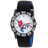 MARVEL Spider-Man Kids' Plastic Time Teacher Analog Quartz Nylon Strap Watch