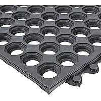 Notrax T32 UltraMat® Lightweight Modular Anti-Fatigue Drainage Mat, 3' X 3' Black