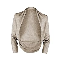 Ladies 100% Cashmere Open Neck Wrap Sweater - Light Natural - Made to Order - Handmade in Scotland by Shorts of Hawick