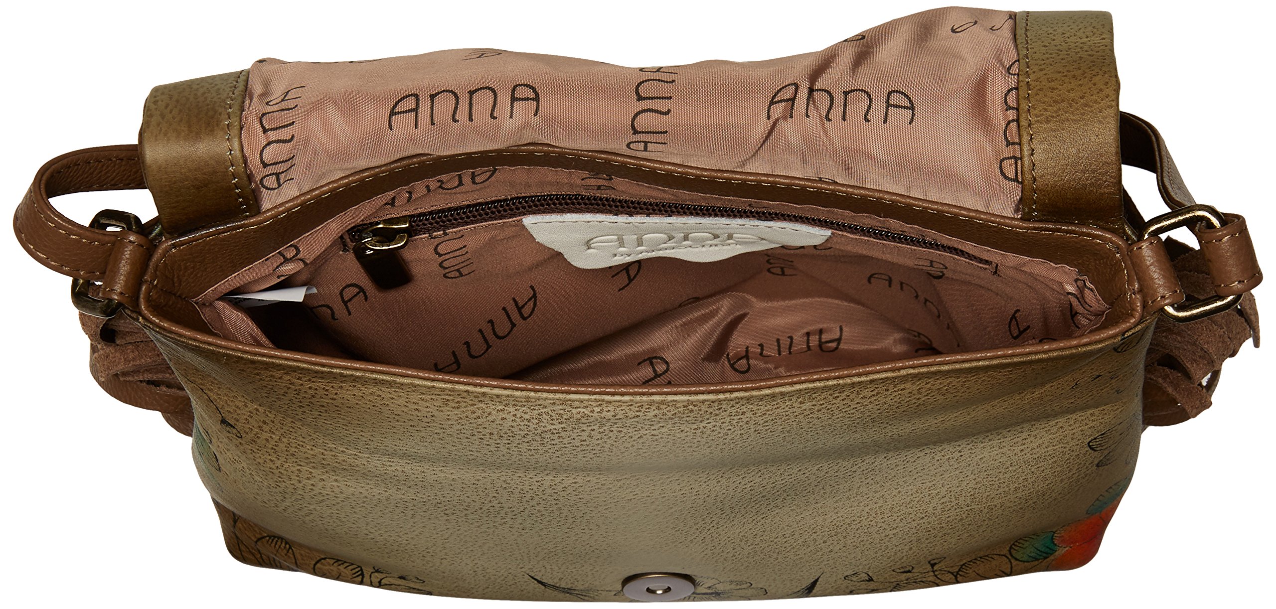 Anna by Anuschka Women's Genuine Leather Flap-Over Cross Body | Hand Painted Original Artwork
