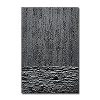 Art Hand-Painted Thick Texture Black Minimalist Oil Painting 45x30 Inch Wall Decorative Art