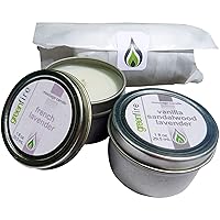 Greenfire All Natural Massage Oil Candles, French Lavender and Lavender Sandalwood Vanilla Blends, Travel Size 1 Fluid Ounce, Set of 2