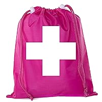 Drawstring Bags for Mini First Aid Kit, Emergency Medical Bag for Medicine - Pink CA2655FirstAid S5